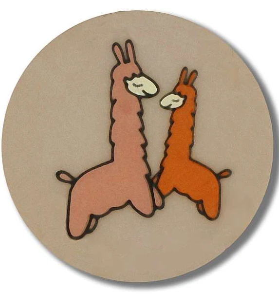 Kinderknopf mit Steg beige Lama 18mm