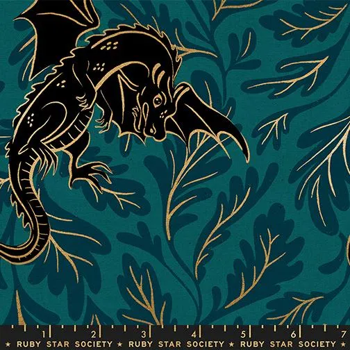 Moda. Ruby Star, Fire Glow Metallic, Dragons, Galaxy Blue-70/30 LINEN BLEND