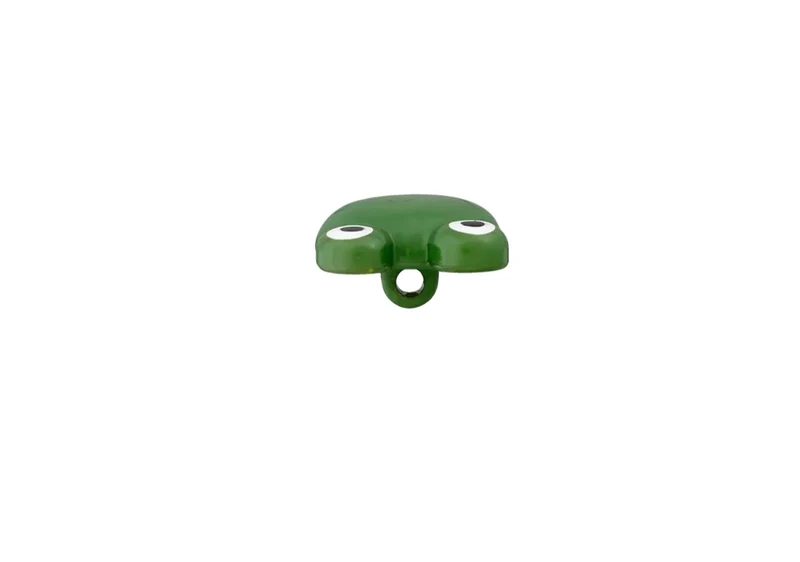 Polyester Knopf Oese Frosch 20mm gruen
