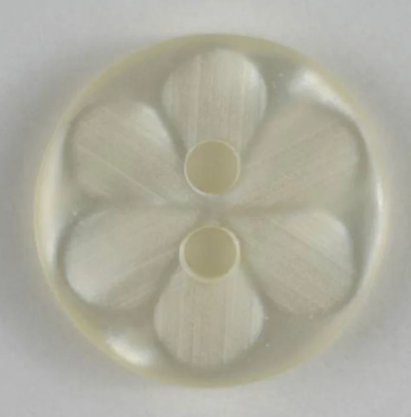 Modeknopf Blume 2-Loch Ø 14mm creme