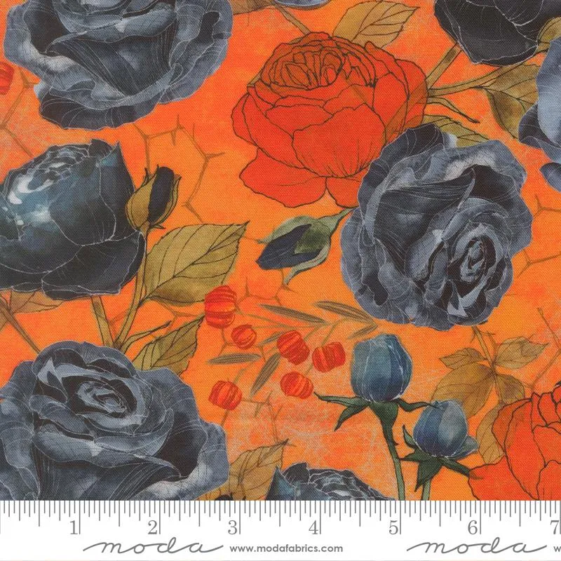 Moda, Robin Pickens, Coven, Large Rose, Pumpkin Orange