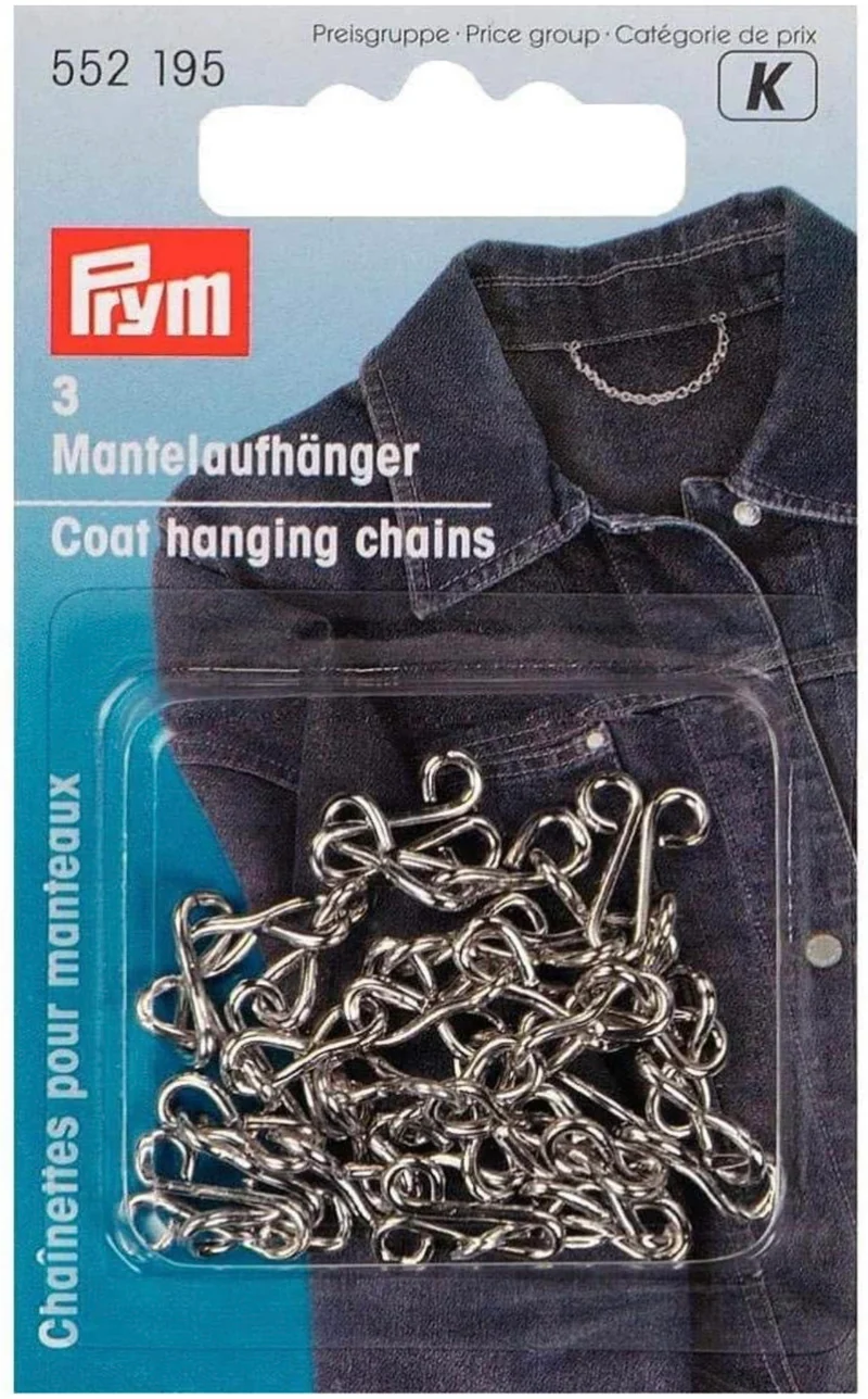Prym Mantelaufhänger 3 Stck silber