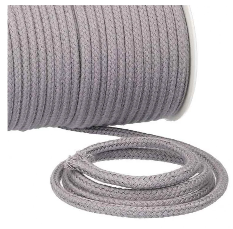 Baumwollkordel uni 6mm mausgrau