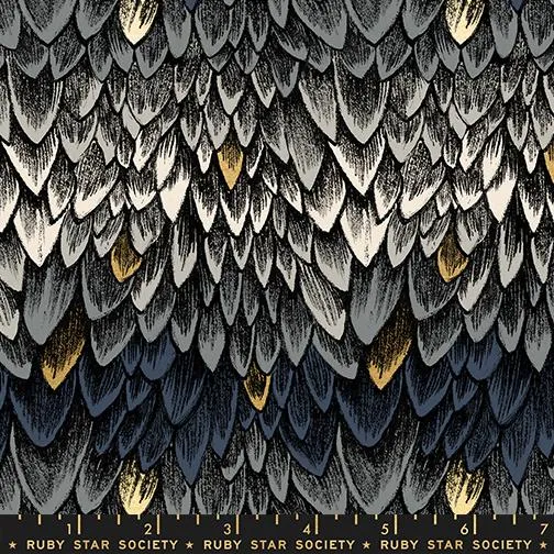 Moda. Ruby Star, Fire Glow Metallic, Dragon Scales, Smoke Gray