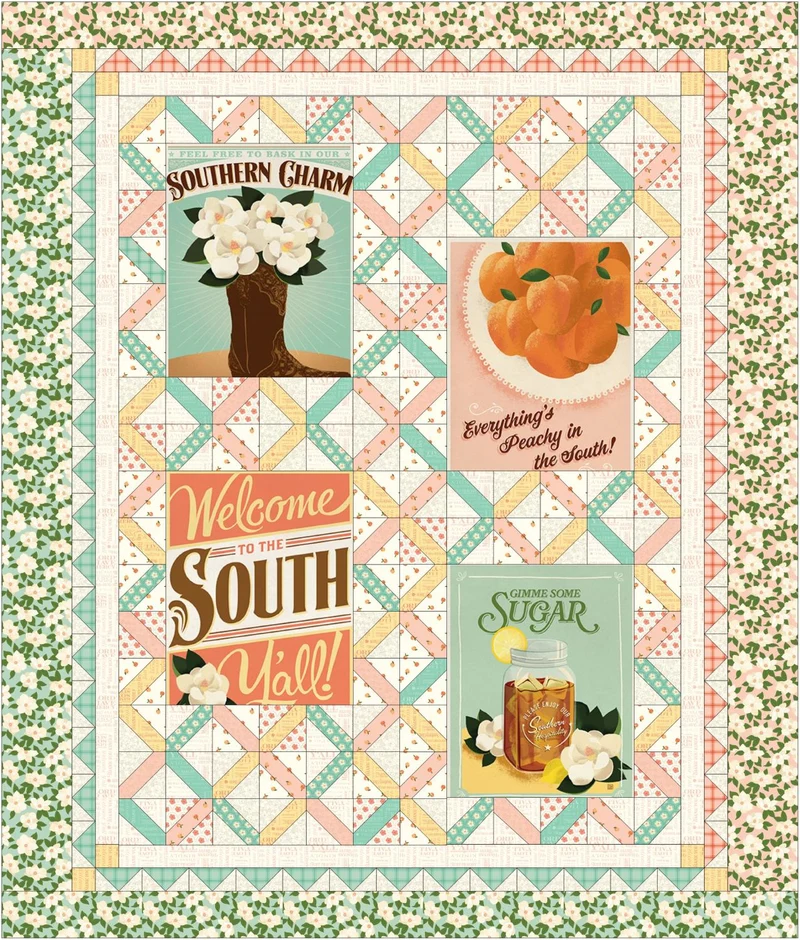 Southern Charm Panel Quilt Kit 70" X 80"