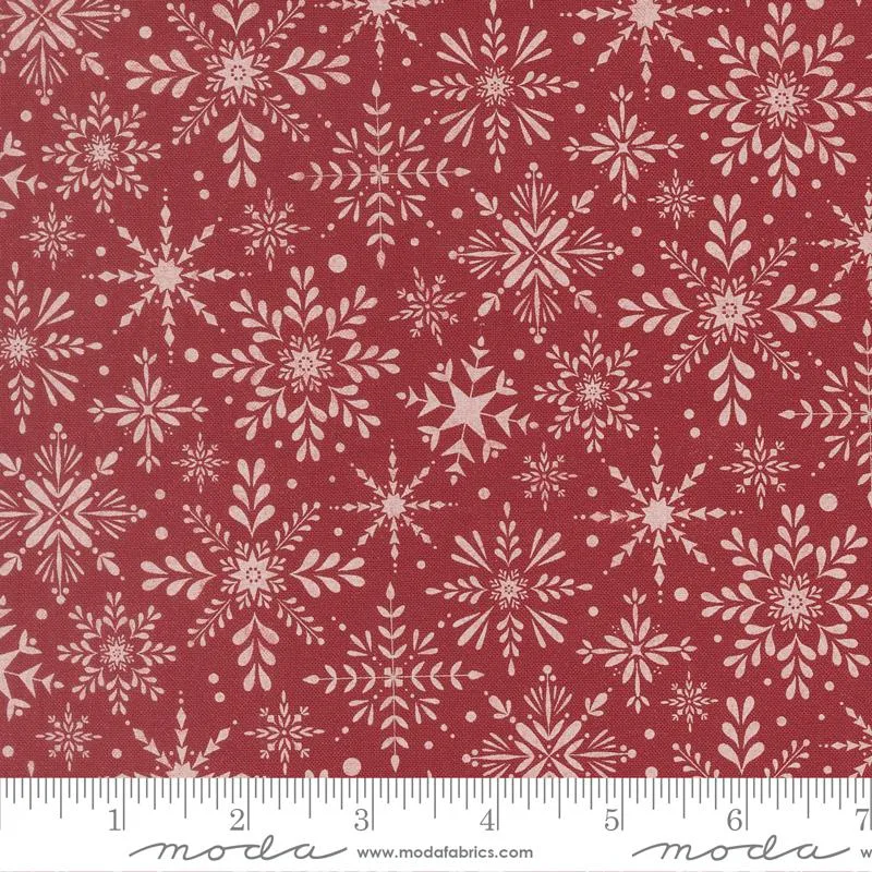 Moda, Kileys Quilt Room, Gingerbread Lane, Snowflakes, Cranberry Red