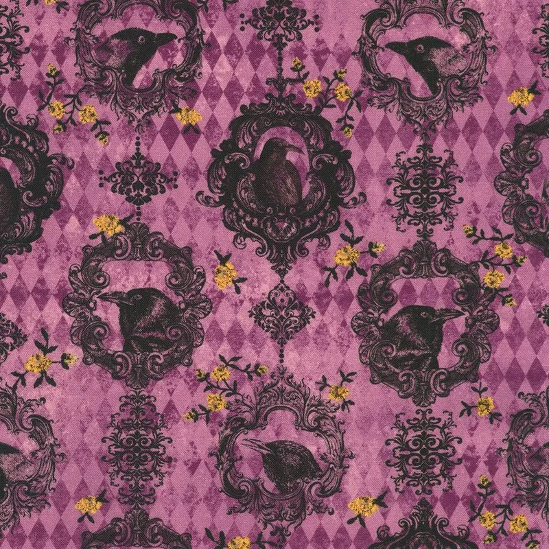 Robert Kaufman, Ravenwood, Ravens Motifs, Purple