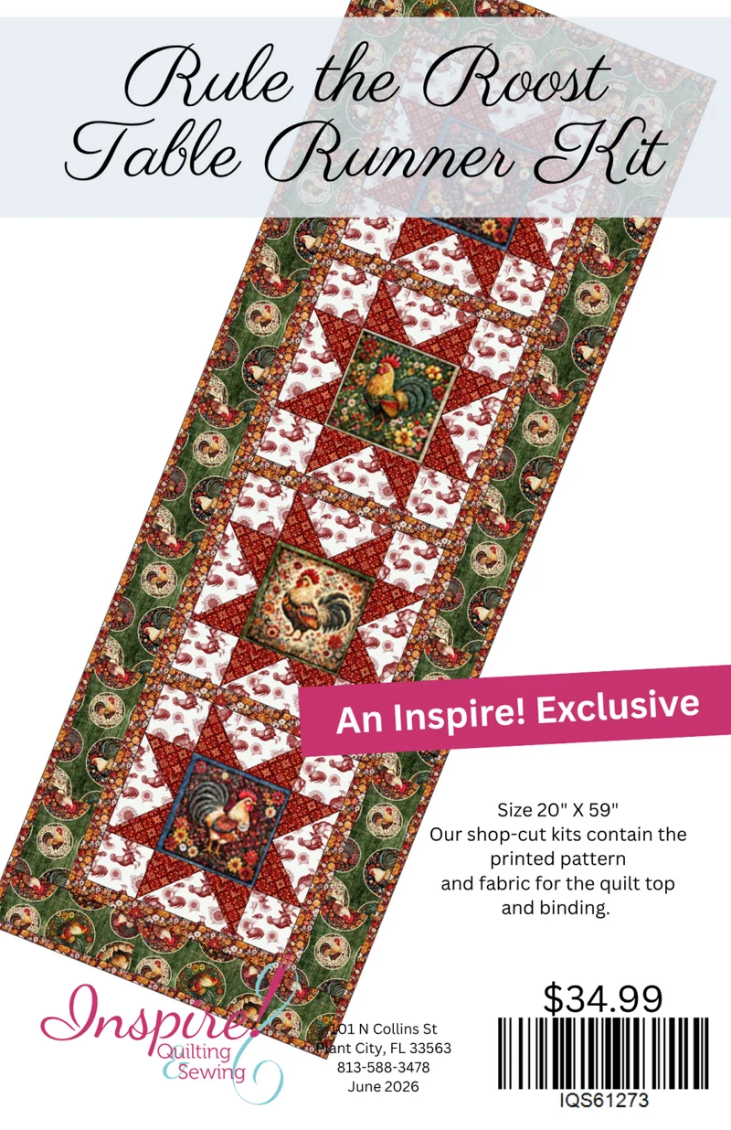 QT Fabrics, Rule The Roost Table Runner, Red