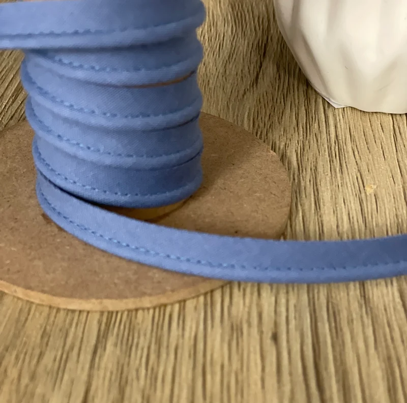 Paspelband uni unelastisch 10mm rauchblau