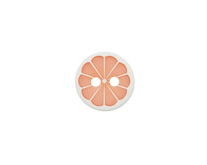Polyesterknopf Citrus 2 Loch Ø 11mm weiss / orange