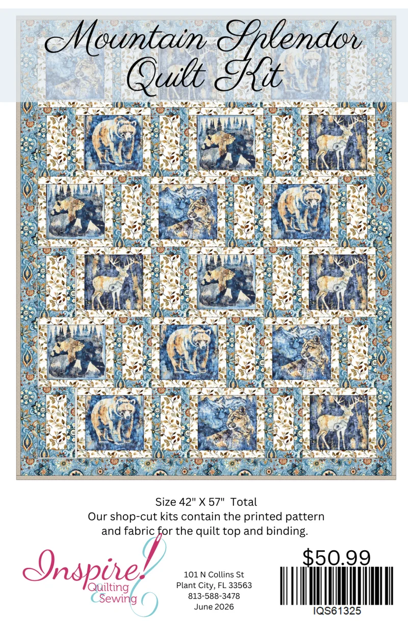 Mountain Splendor, Lodge Animal Quilt Kit 42" X 57"