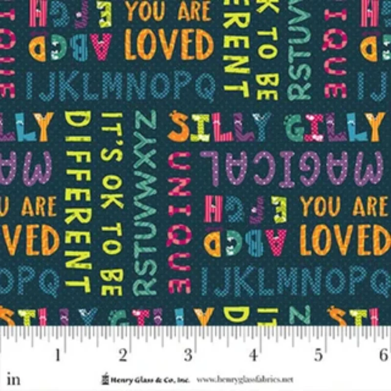 Leanne Anderson, Silly Gilly Returns, ABC Panel Quilt Kit 64" X 64"