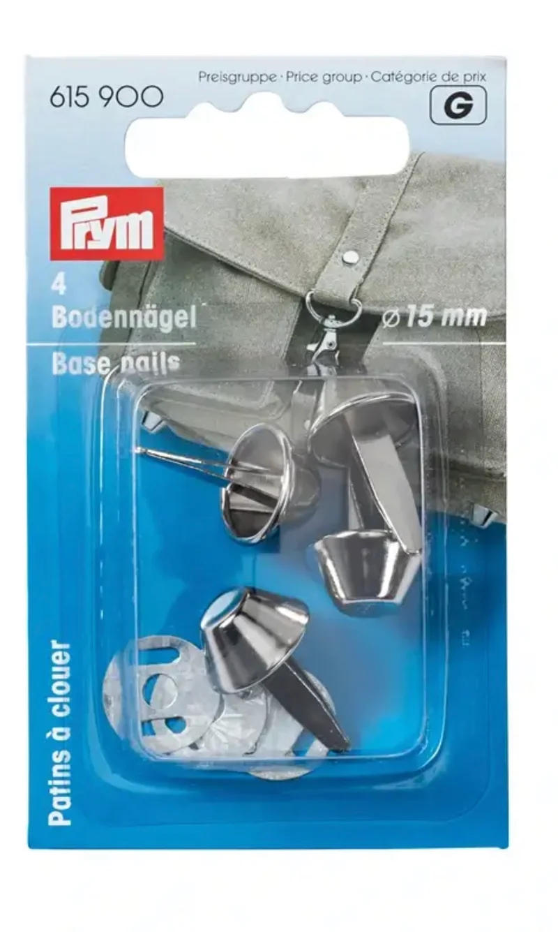 Prym 4 Bodennägel für Taschen silber 15mm