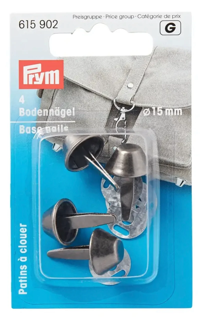 Prym 4 Bodennägel für Taschen alteisen 15mm