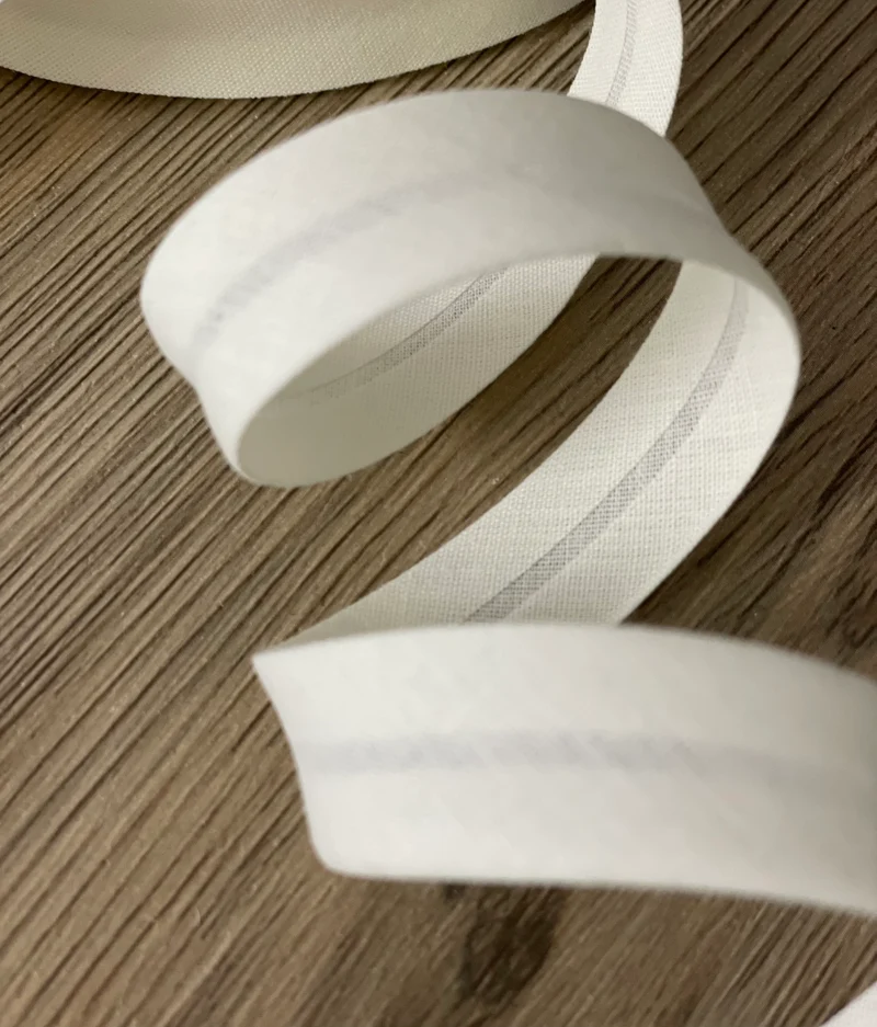 Paspelband uni unelastisch 10mm weiss