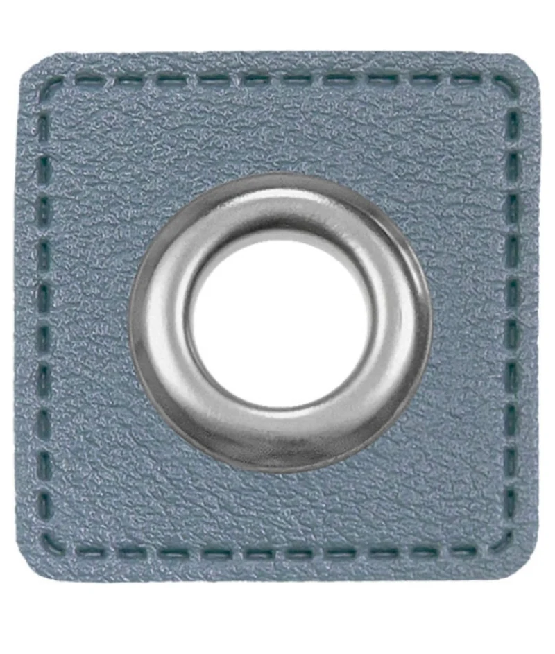 Oesen Patches aus Lederimitat für 8mm Kornblau