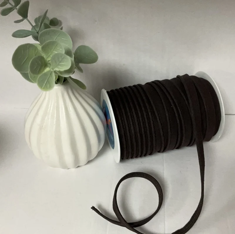 Paspelband uni unelastisch 10mm schwarzbraun
