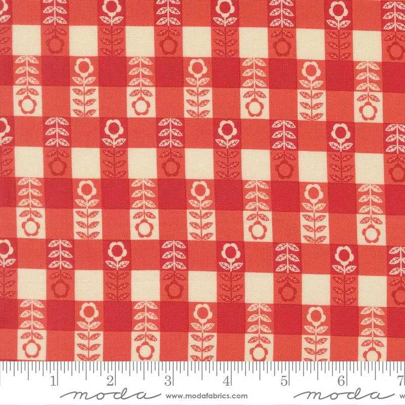 Gingiber, Henhouse, Flower Plaid, Barn Red