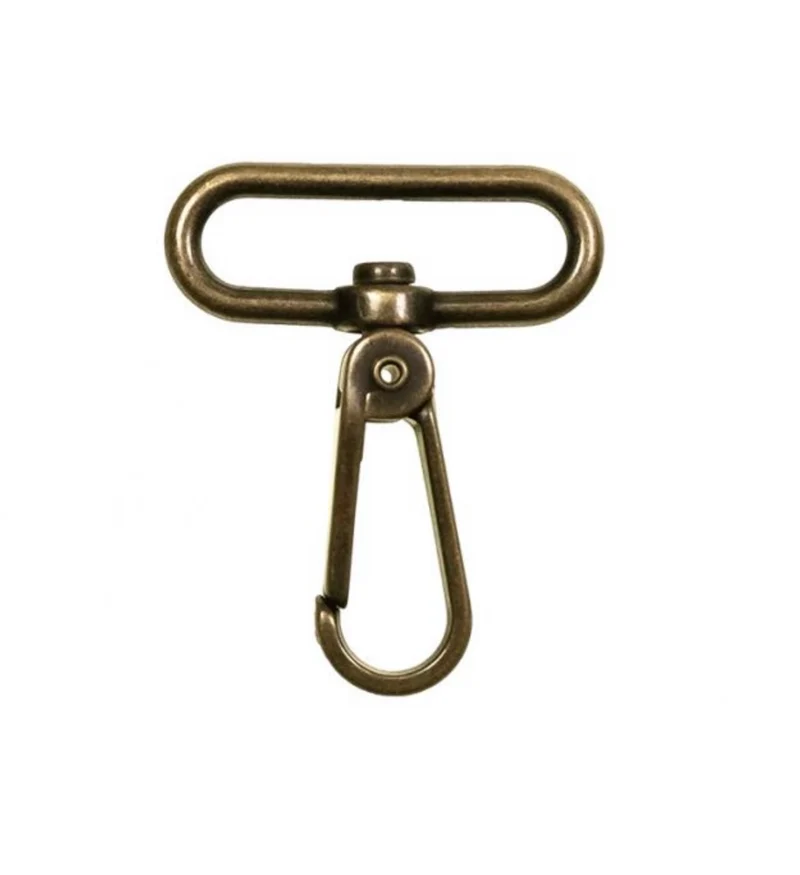 Karabinerhaken 40mm x 60mm altmessing / antik