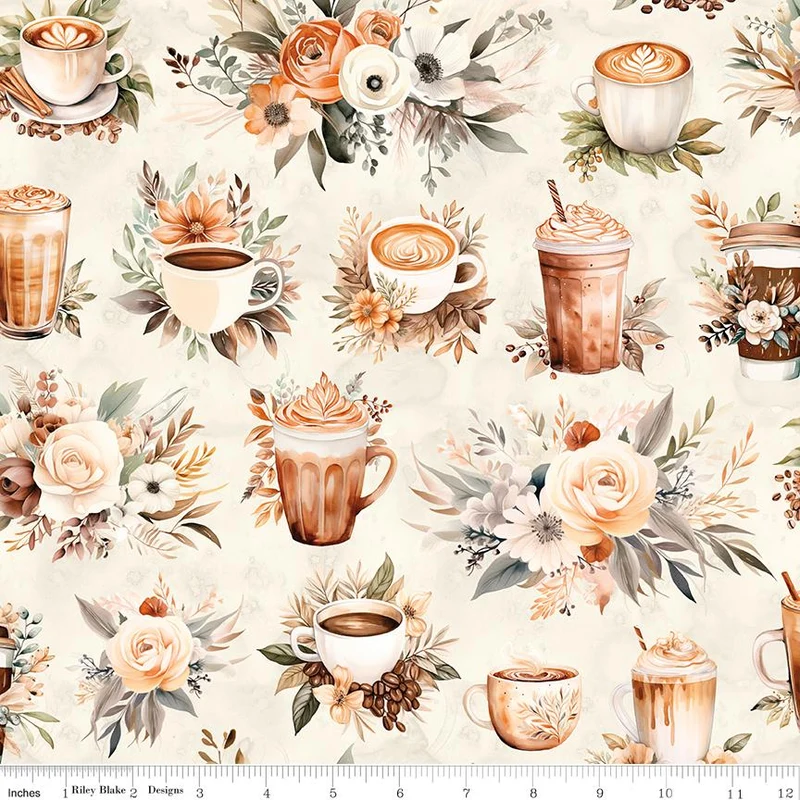Riley Blake, Coffee Time, Main, Cream
