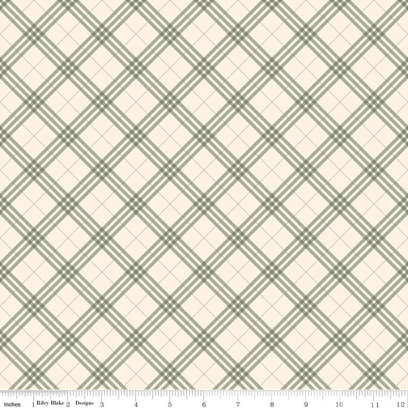 Riley Blake, Coffee Time, Plaid, Cream