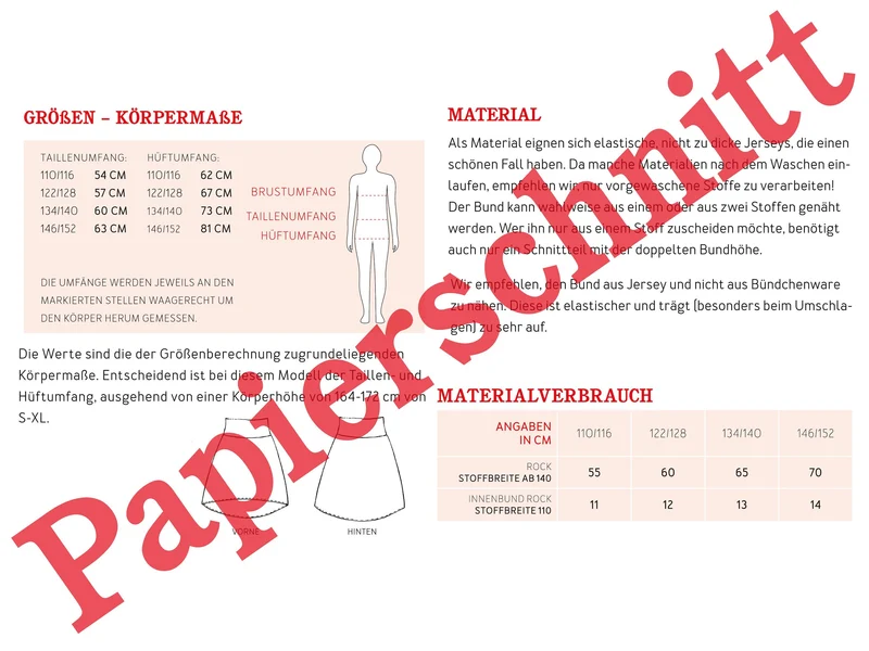 EVA Jerseyrock | Papierschnitt