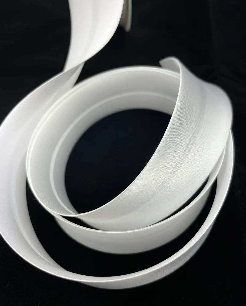 Satin-Schrägband 30mm weiss