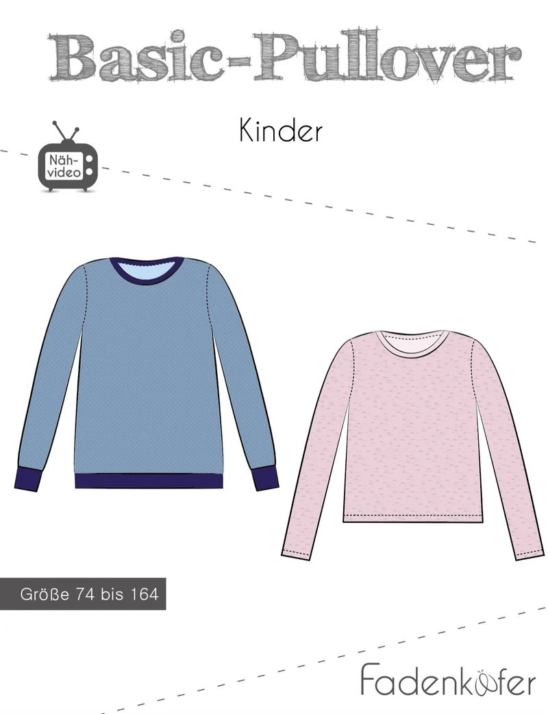 Fadenkäfer Schnittmuster "Basic-Pullover" Kinder