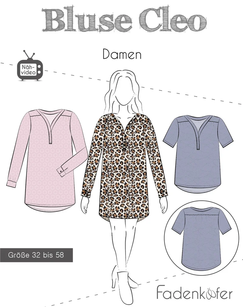 Fadenkäfer Schnittmuster "Cleo" Bluse Damen