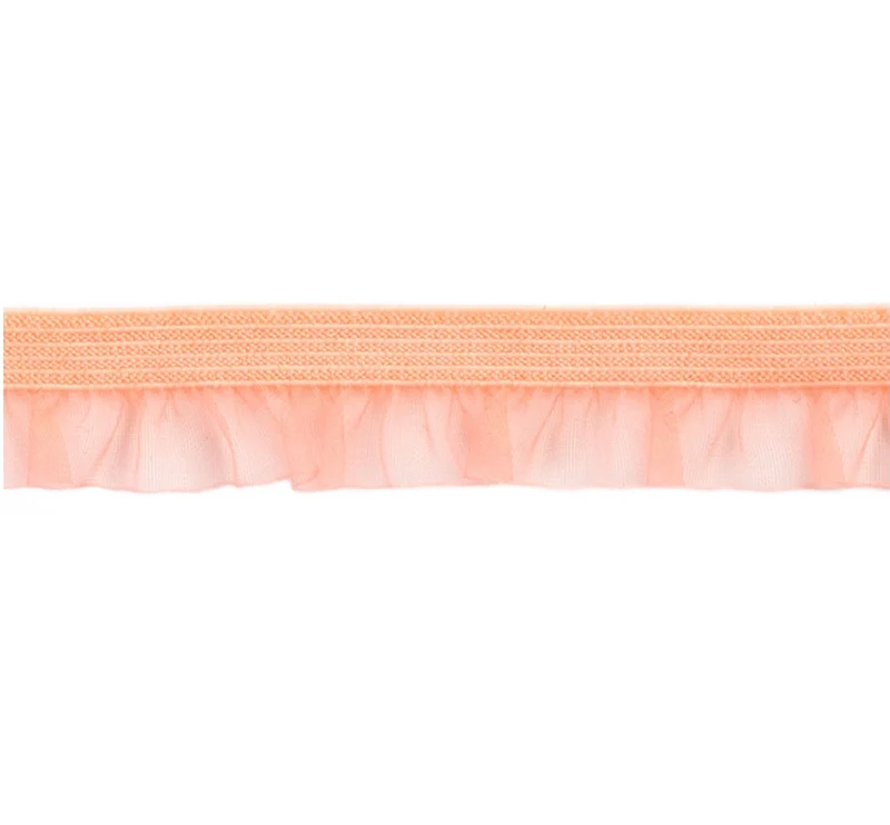 Rüsche elastisch 12 mm apricot