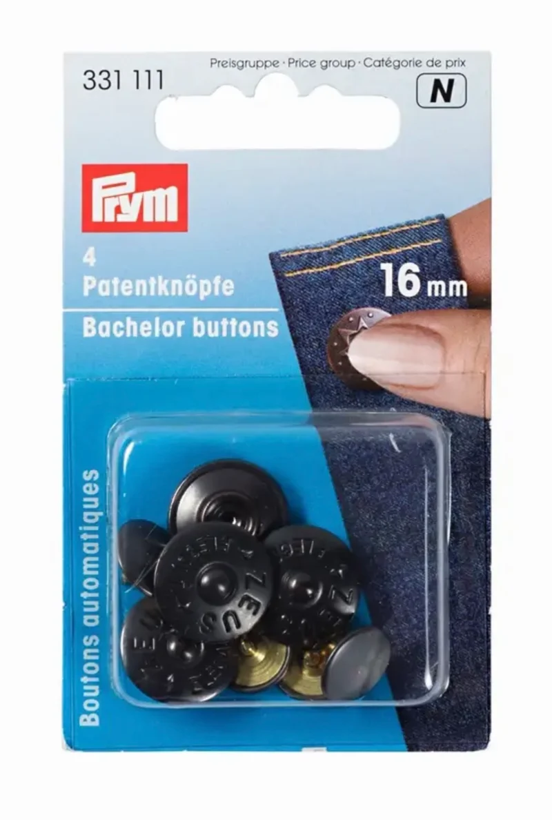 Patentknöpfe 16mm schwarz
