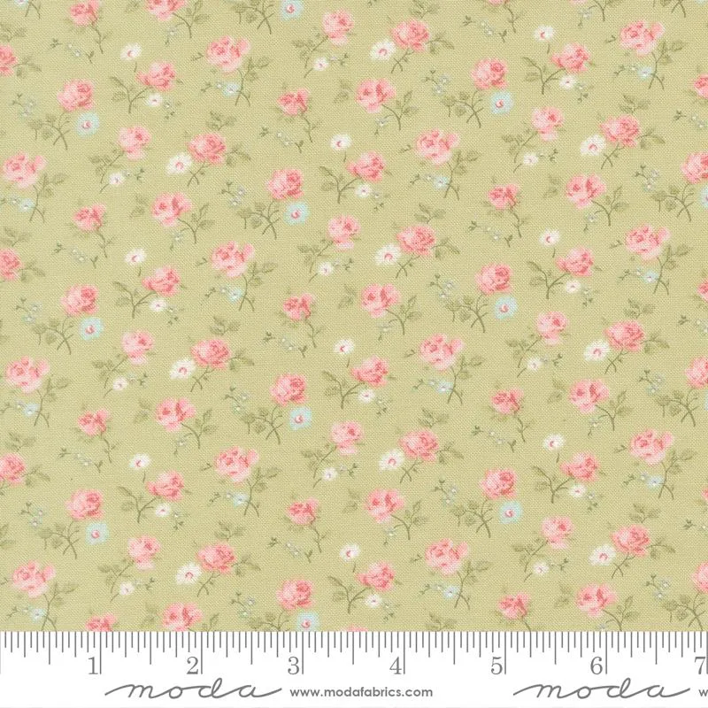 Moda, Brenda Riddle, Abide, Field Floral Small Dots, Light Green