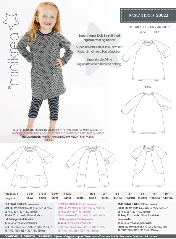Schnittmuster 50022 Raglan Kleid