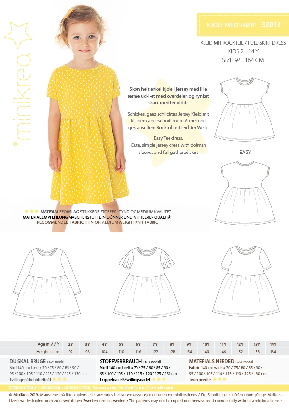 Schnittmuster 33013 Kleid mit Rockteil