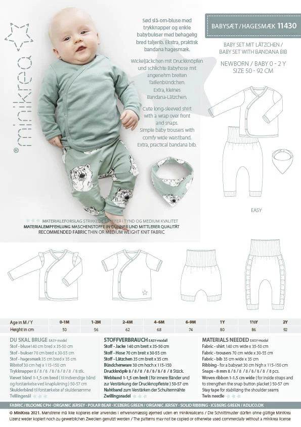 Schnittmuster 11430 Baby Set mit Lätzchen