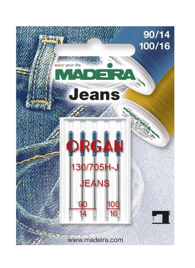 Madeira Nähmaschinennadeln Flachkolben Jeans 90-100