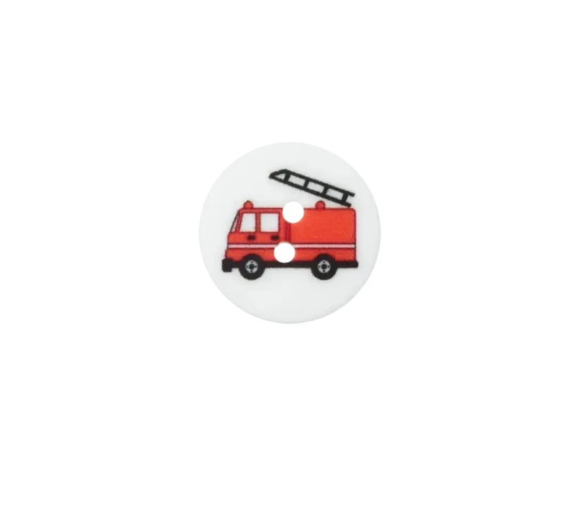 Knopf Feuerwehr 2 Loch 18mm weiß