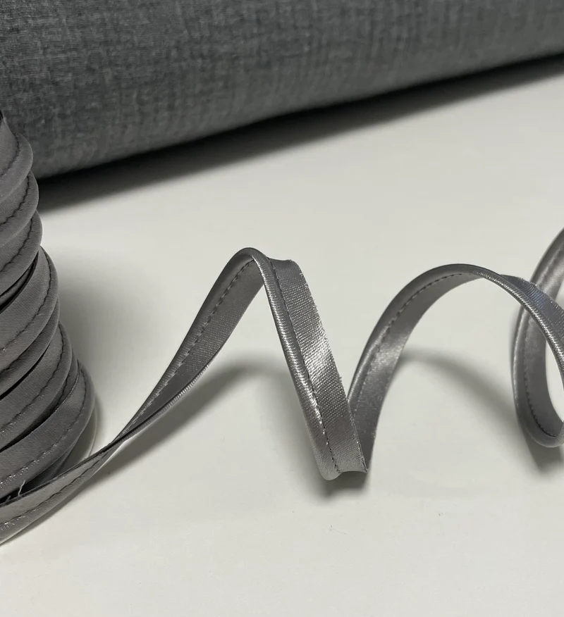 Paspelband Satin Uni 10mm grau