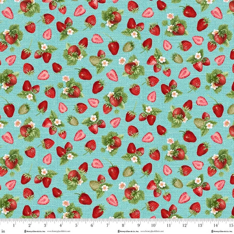 Henry Glass, Berry Besties, Tossed Small Berries, Aqua