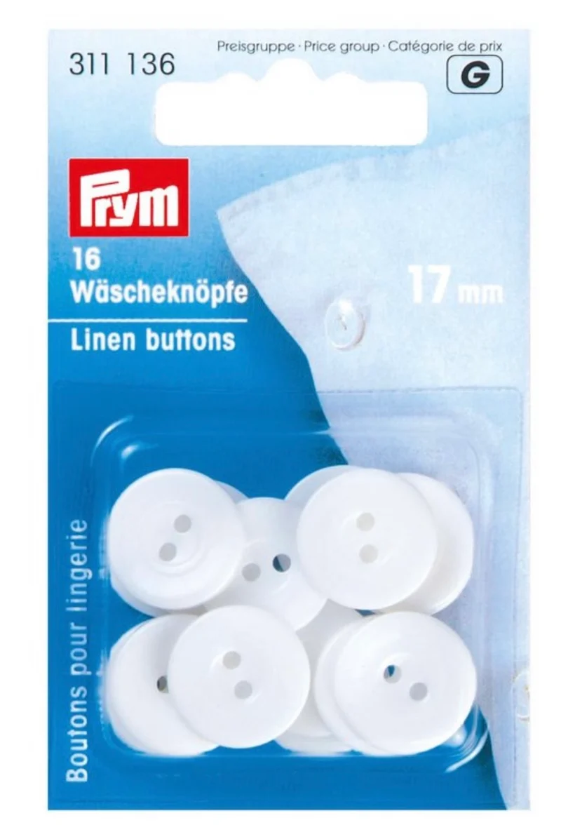 Prym Wäscheknöpfe 16 Stck 17mm