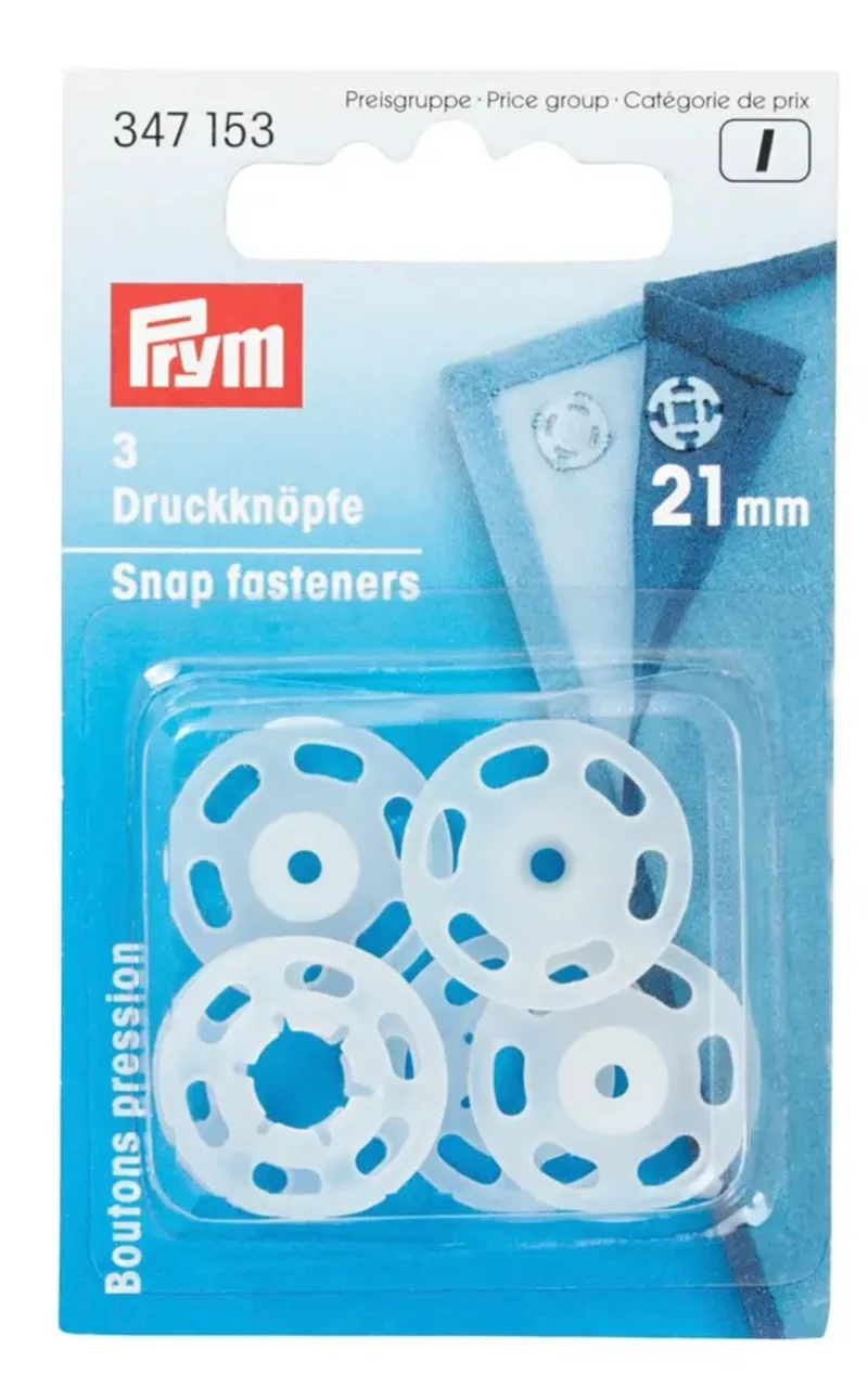 Prym Annäh-Druckknöpfe 21mm transparent