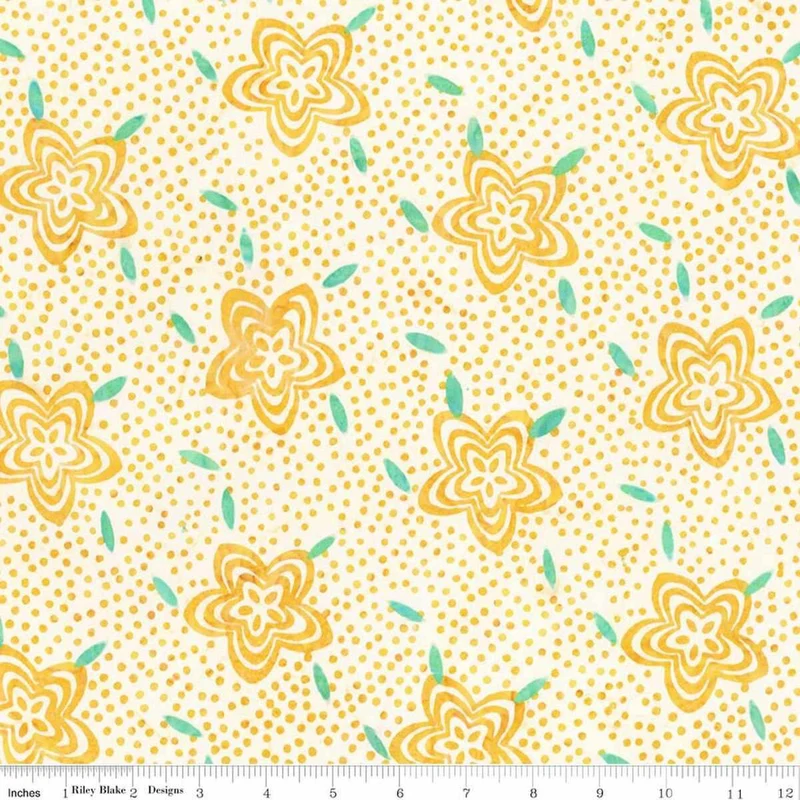 Riley Blake, Ink & Nectar Batiks, Frosted Lemon Yellow