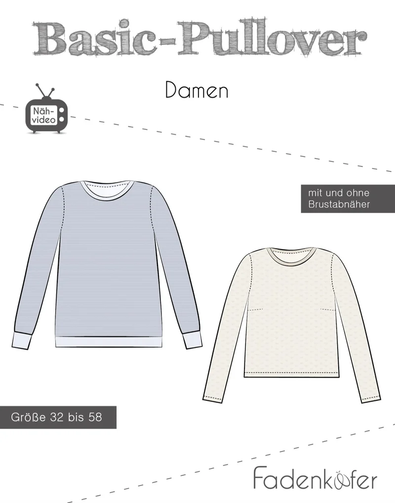 Fadenkäfer Schnittmuster "Basic-Pullover" Damen