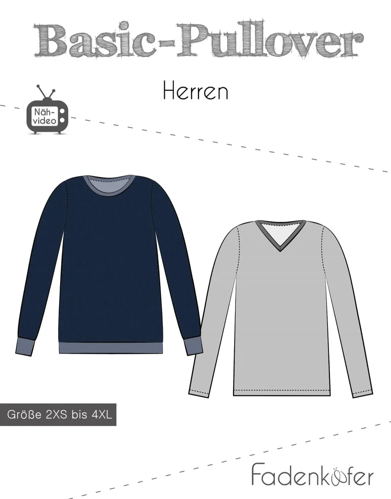 Fadenkäfer Schnittmuster "Basic-Pullover" Herren