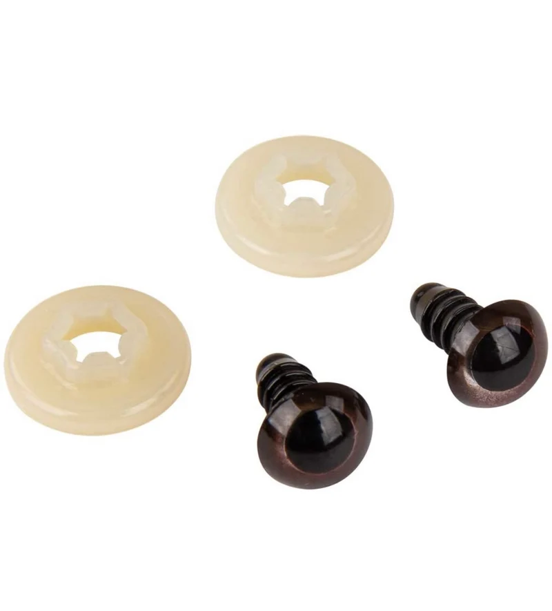 Rayher Sicherheitsaugen mit Steckverschluss 9mm dunkelbraun 2er Set