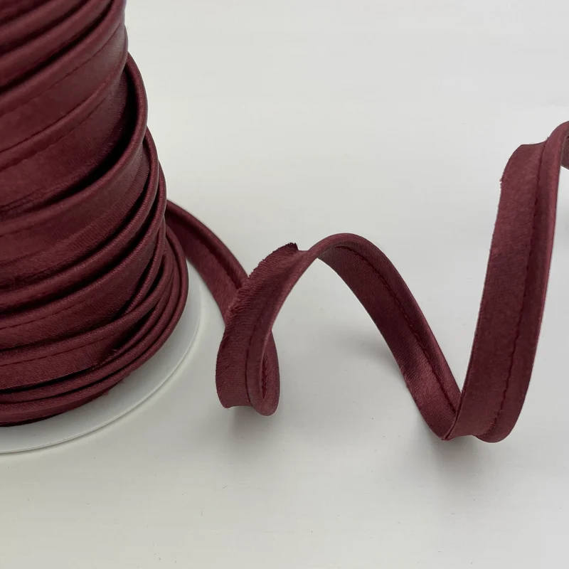 Paspelband Satin Uni 10mm bordeaux