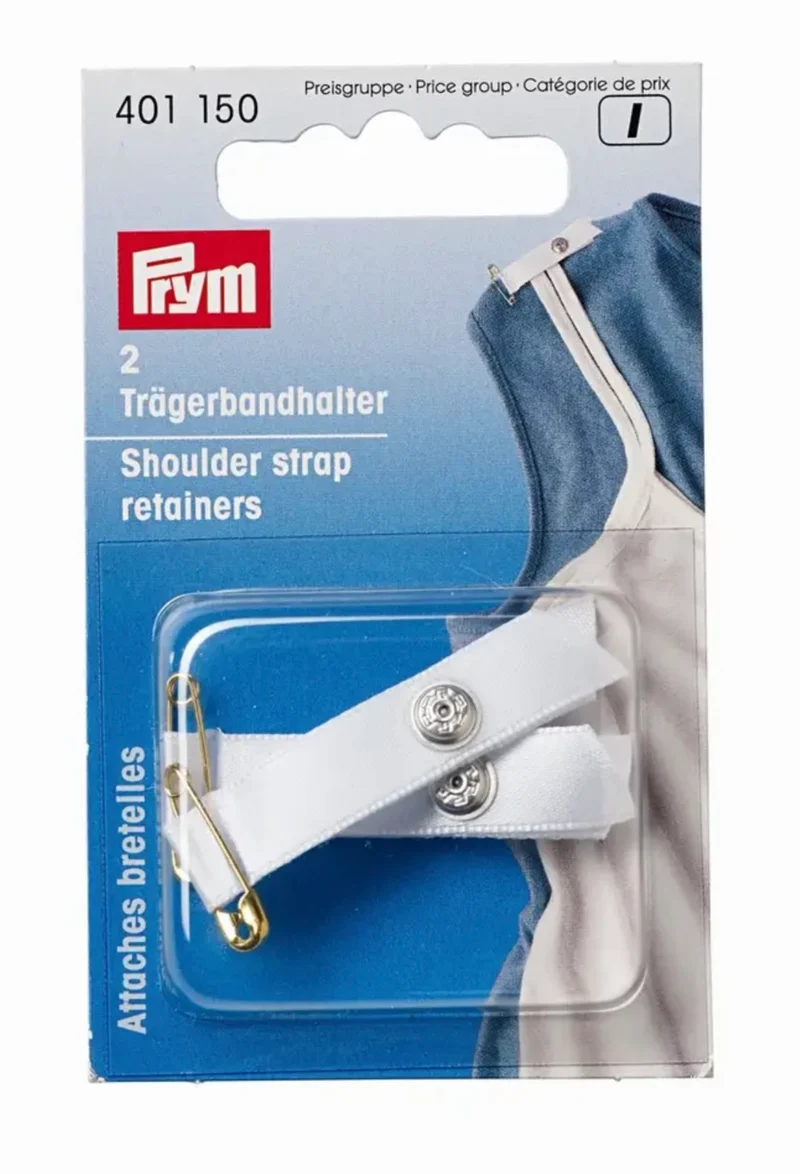 Prym Trägerbandhalter mit Sicherheitsnadel 2 Stck weiß