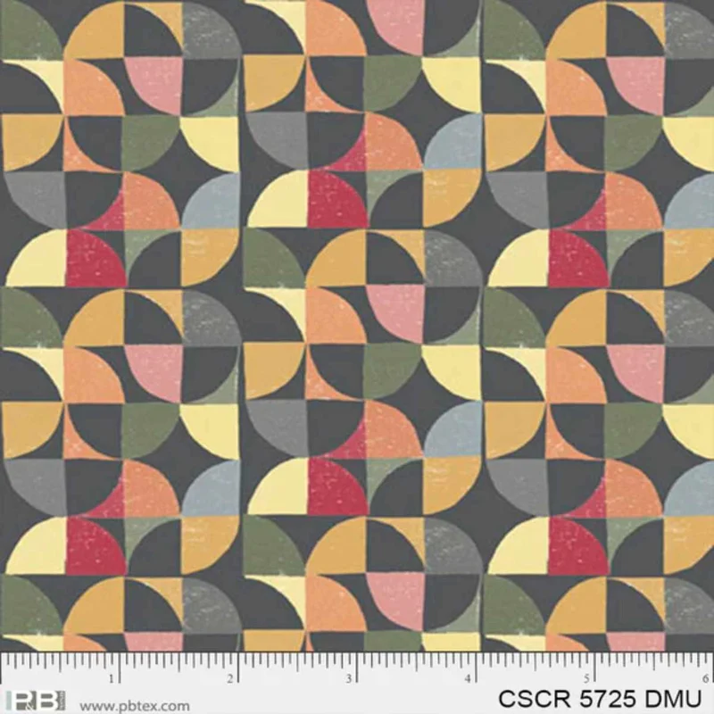 P & B Textiles, Chicken Scratch, Retro Geo, Dark