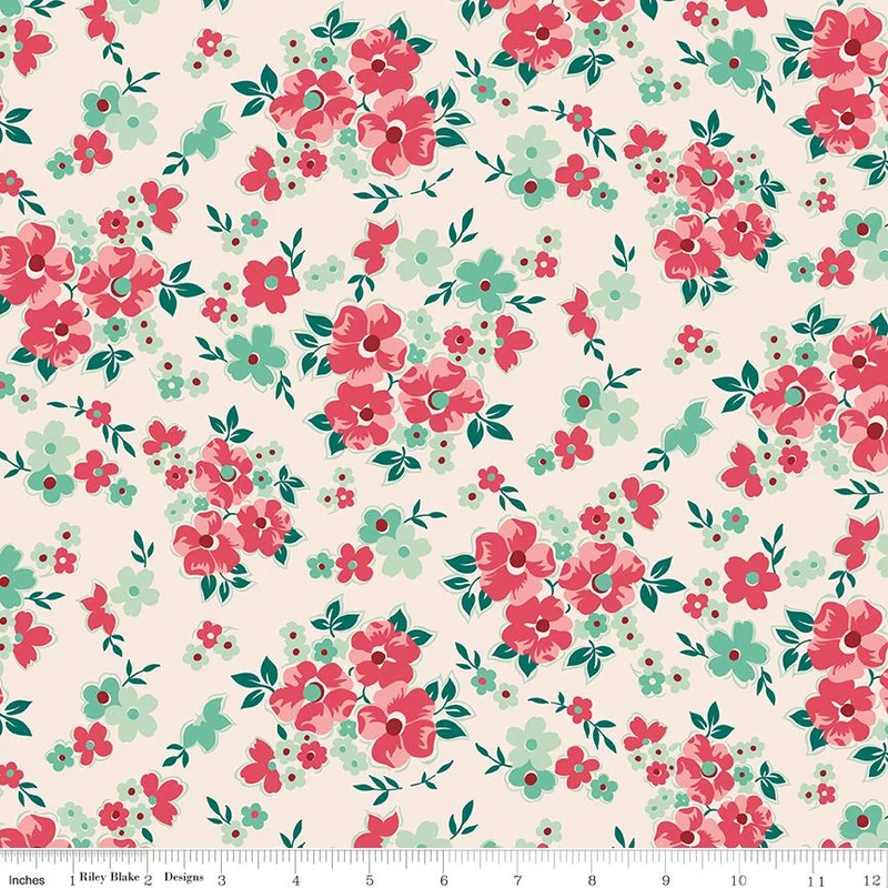 Riley Blake, Lori Holt, Berry & Sage, Floral, Latte