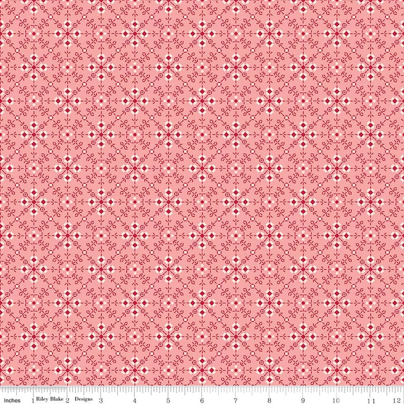 Riley Blake, Lori Holt, Berry & Sage, Homemade, Coral Pink